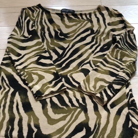 Animal print 3/4 sleeve sweater/top by Jones New York, S - Picture 11 of 12
